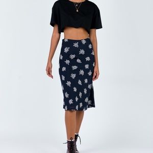 NWT Motel Tauri Skirt Rose Flock-Mesh Midi Skirt